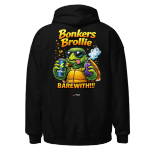 turtle bonkers brollie barewith!!! unisex hoodie
