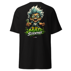 wild scientist character t shirt