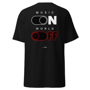 Statement Wear music on world off t shirt