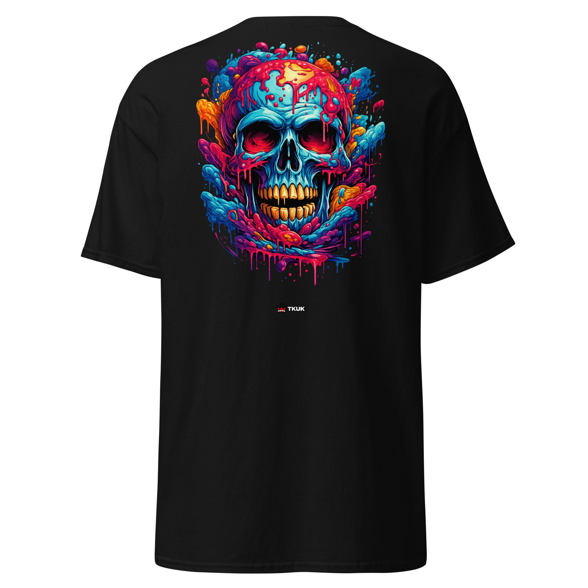 colour drip skull t shirt