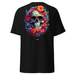tropical floral skull t shirt