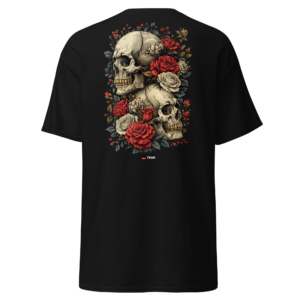 rose skull duo t shirt