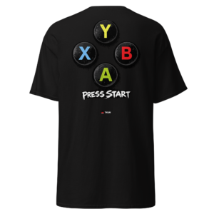 Statement Wear buttons press start gaming t shirt