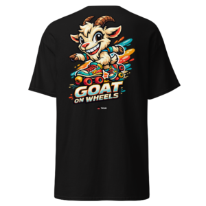 goat on wheels roller skates t shirt