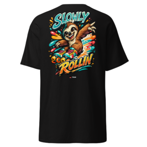 slowly rollin’ sloth skates t shirt