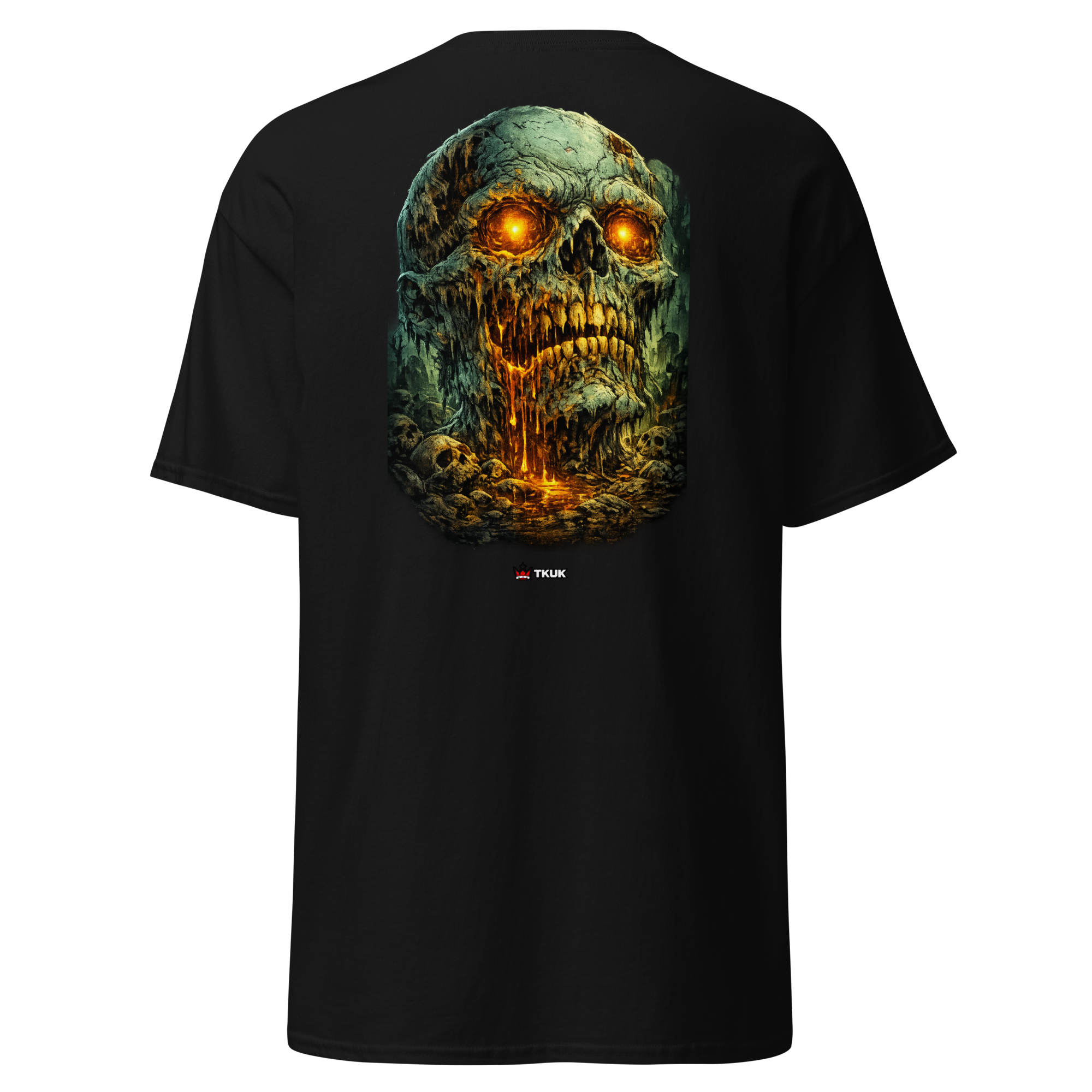 glowing zombie skull dark fantasy t shirt