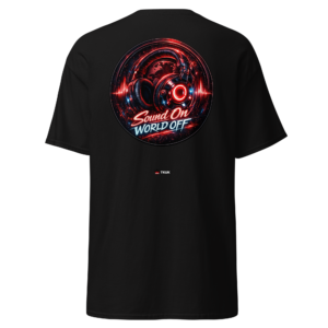 Statement Wear sound on world off headphones t shirt