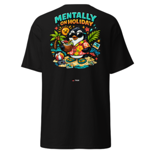 mentally on holiday penguin t shirt