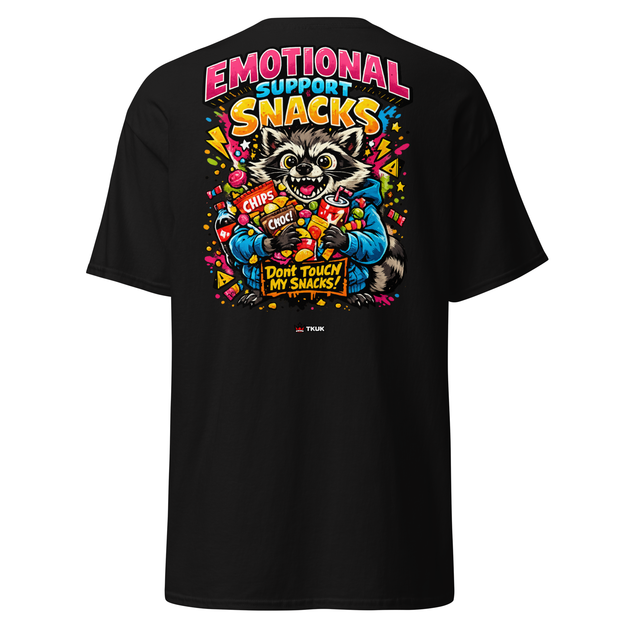 emotional support snacks raccoon t shirt