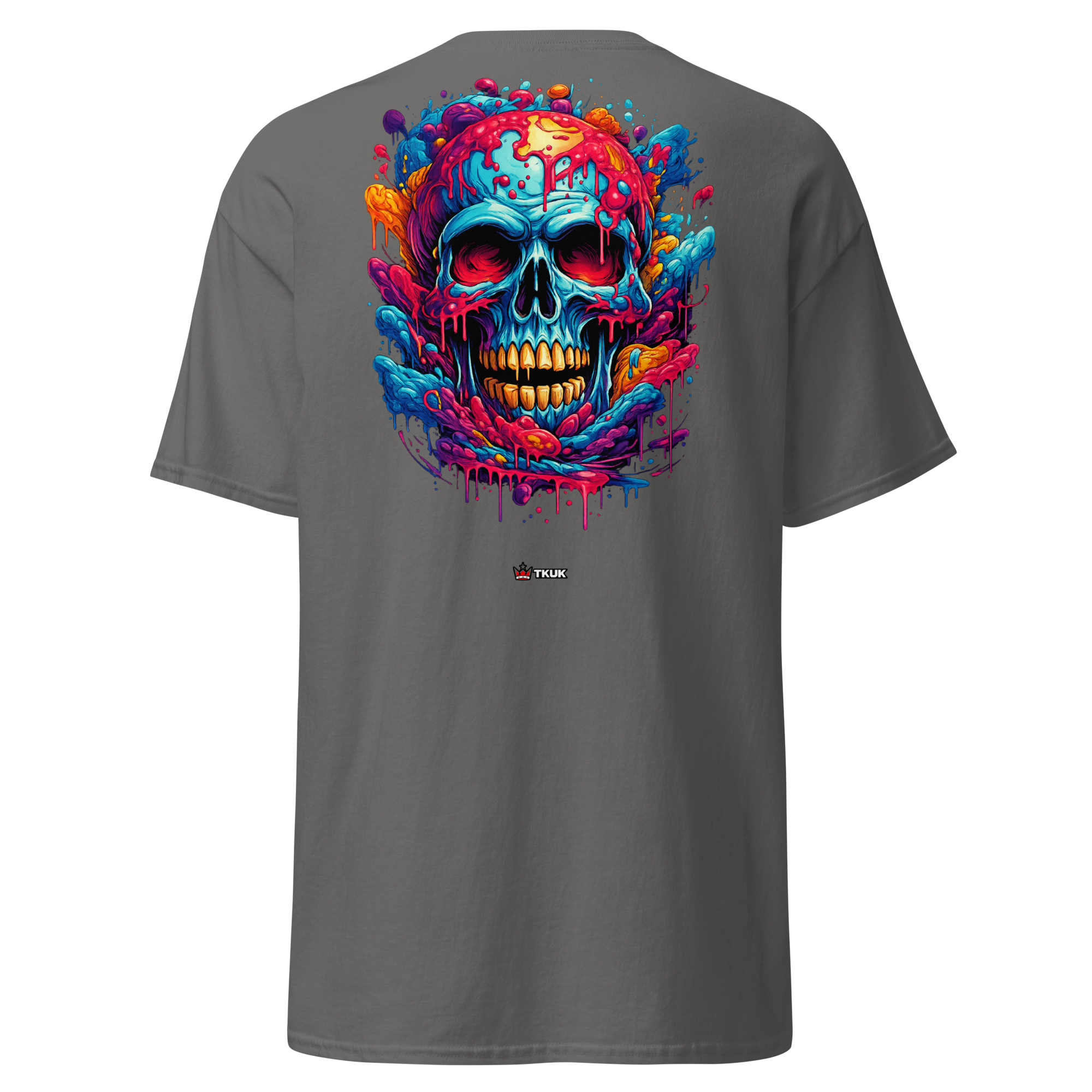colour drip skull t shirt