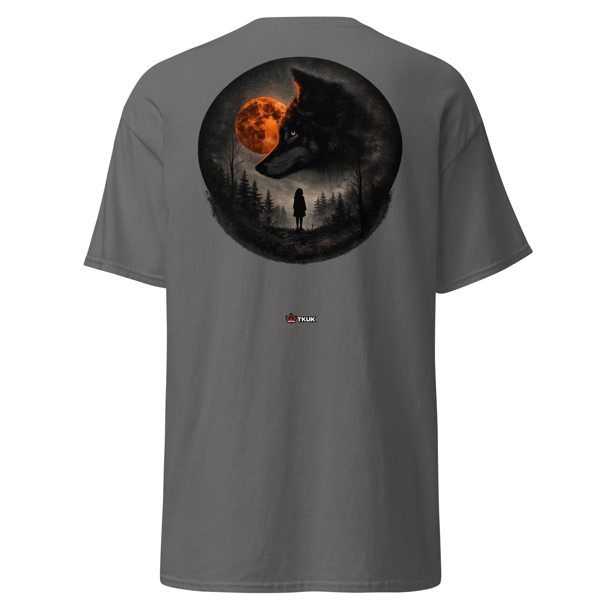 wolf moon girl gothic forest t shirt