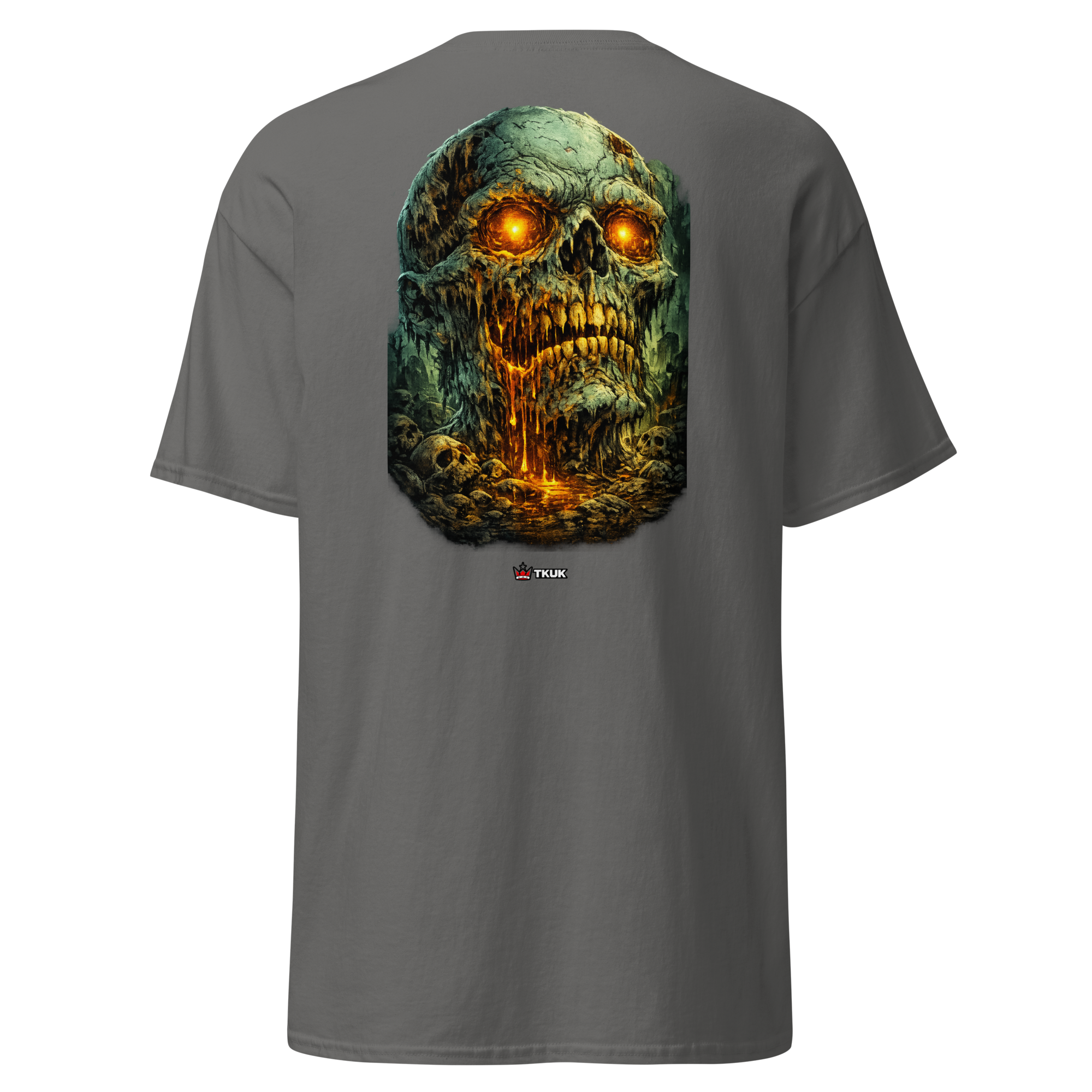 glowing zombie skull dark fantasy t shirt