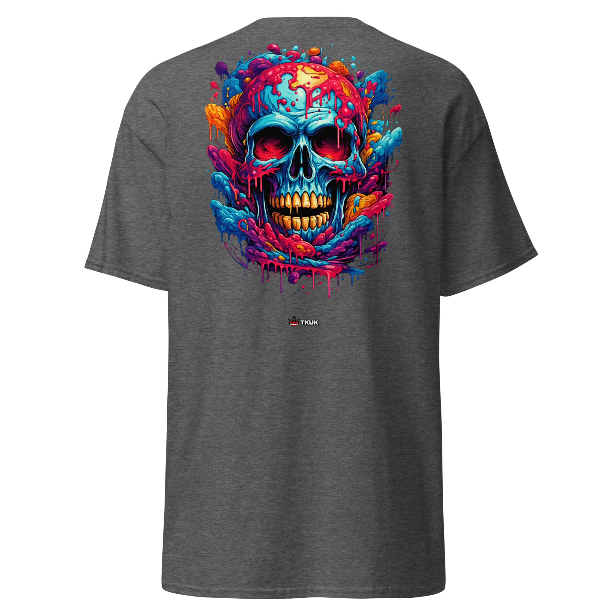 colour drip skull t shirt