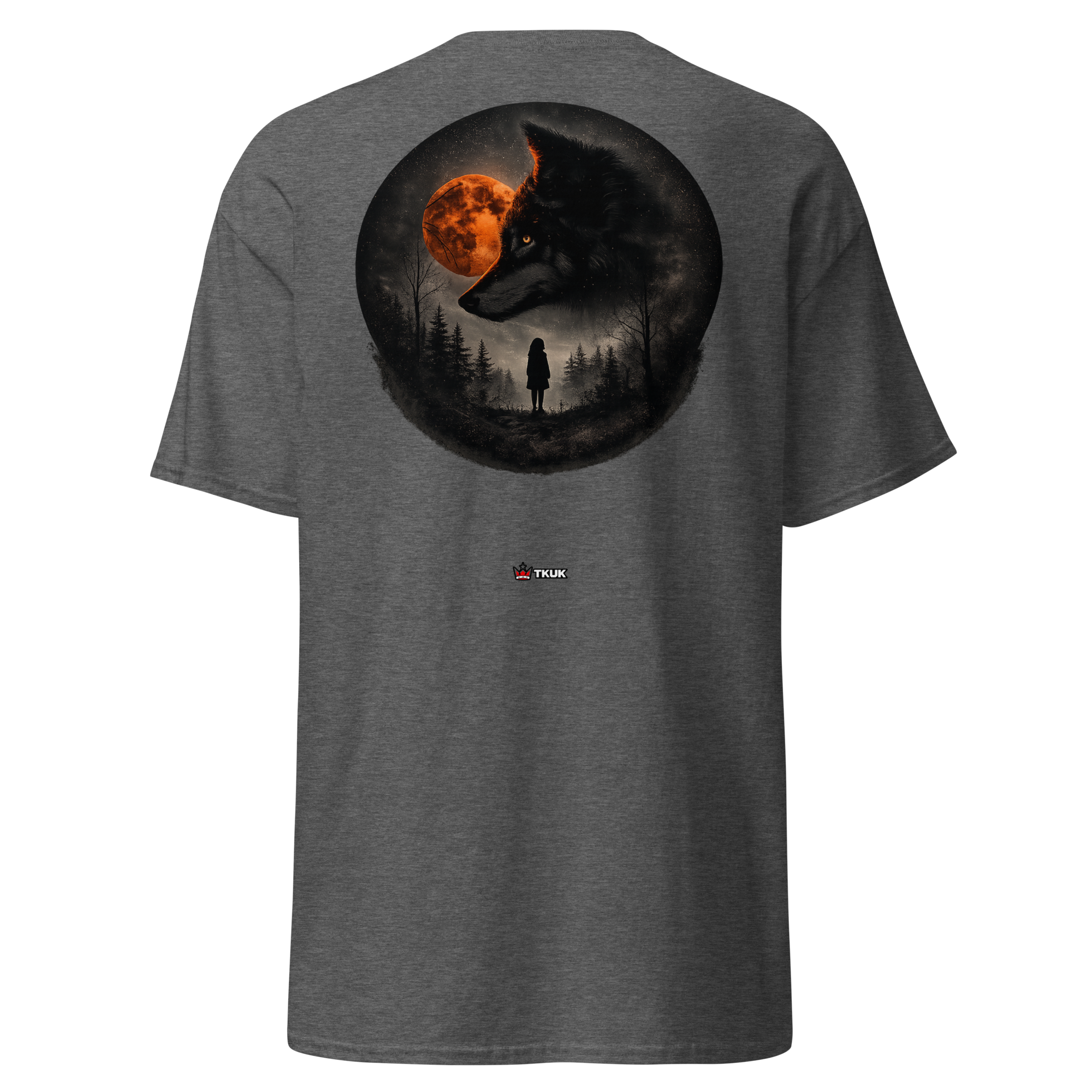 wolf moon girl gothic forest t shirt