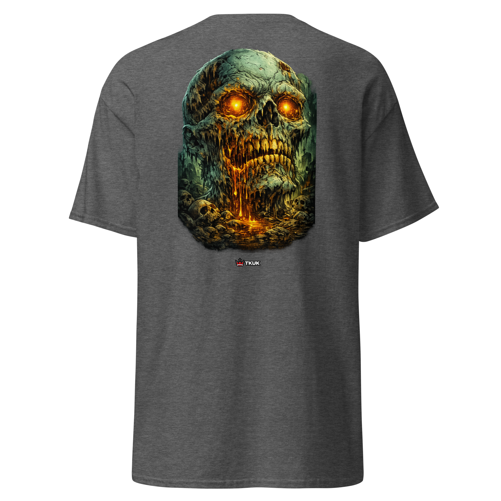 glowing zombie skull dark fantasy t shirt