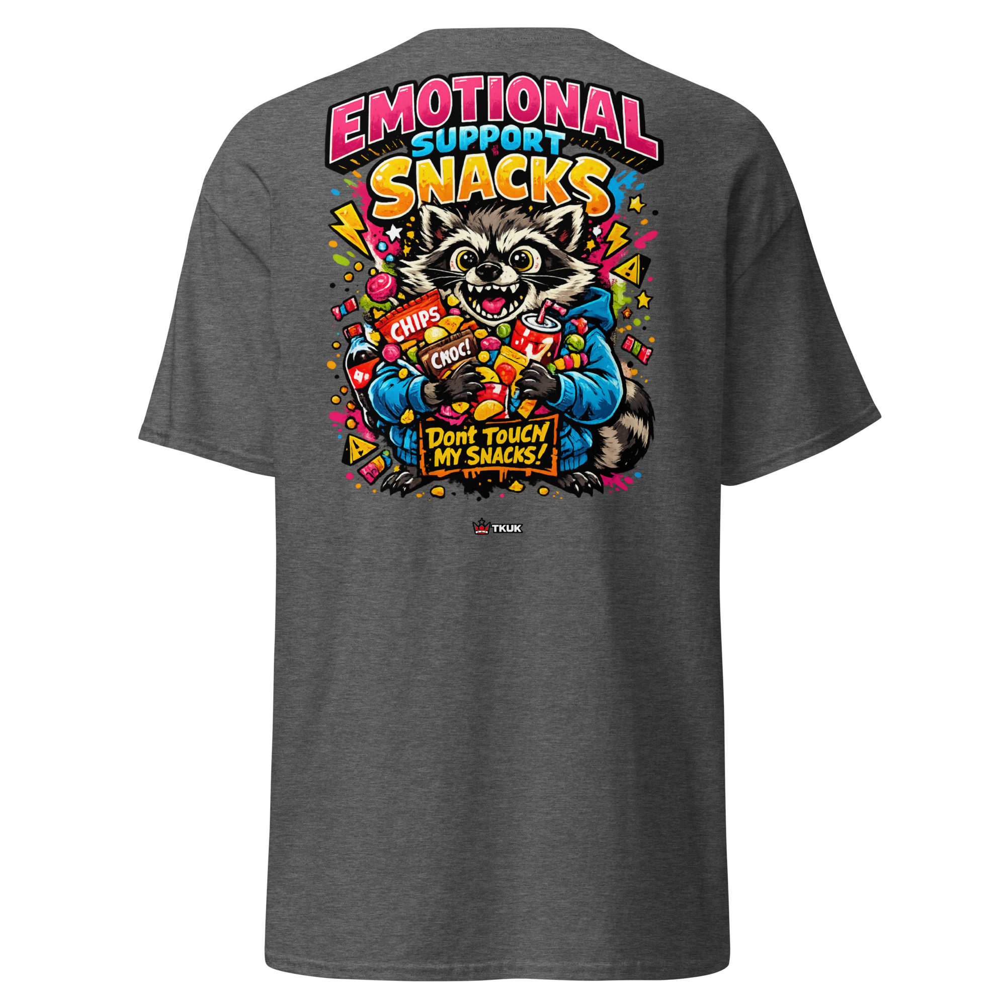 emotional support snacks raccoon t shirt