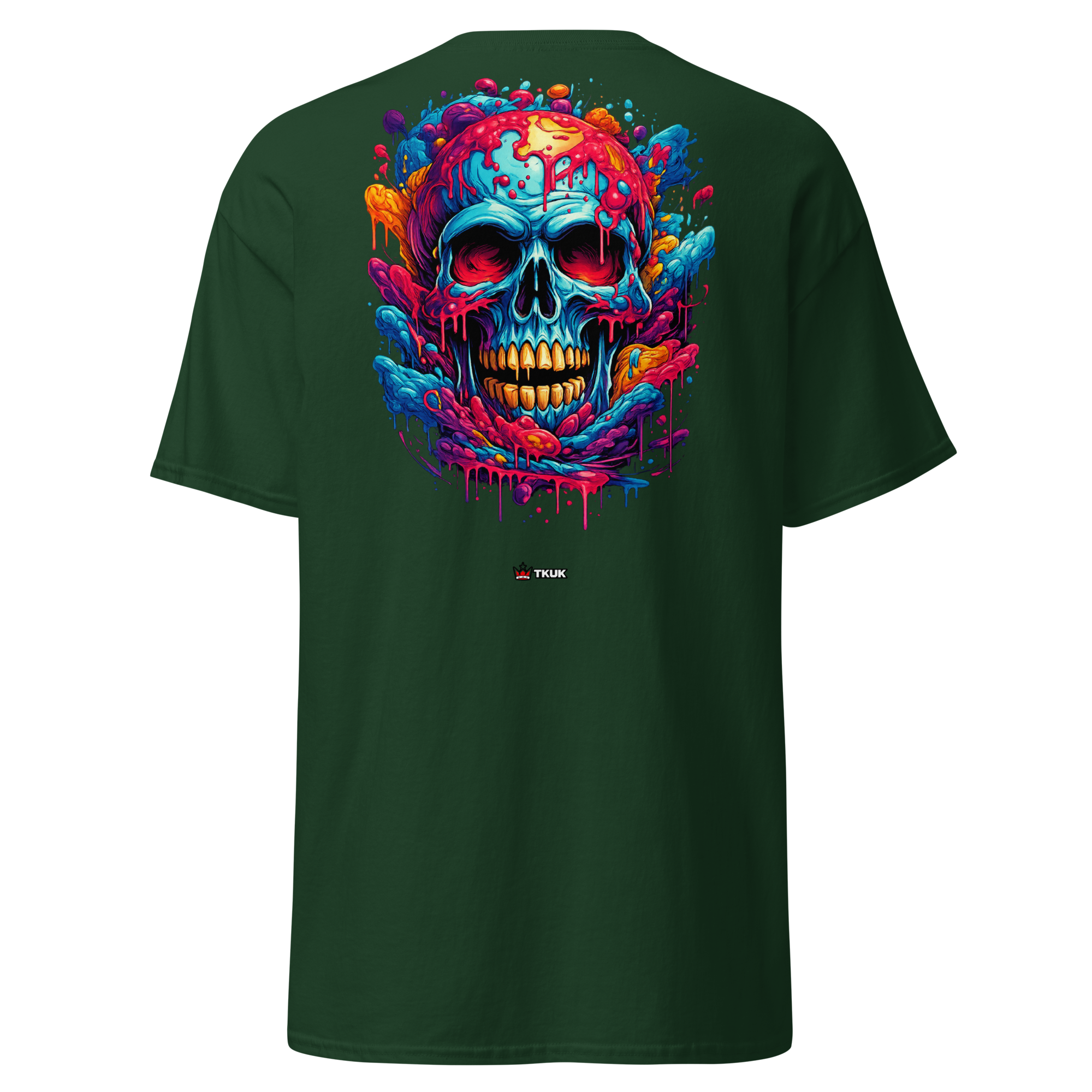 colour drip skull t shirt