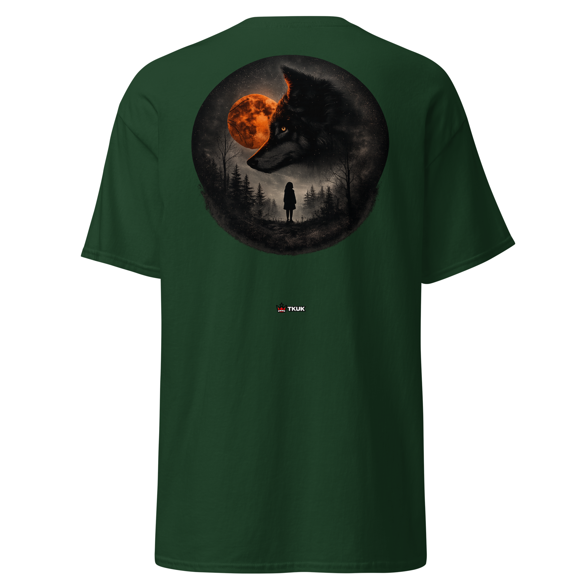 wolf moon girl gothic forest t shirt
