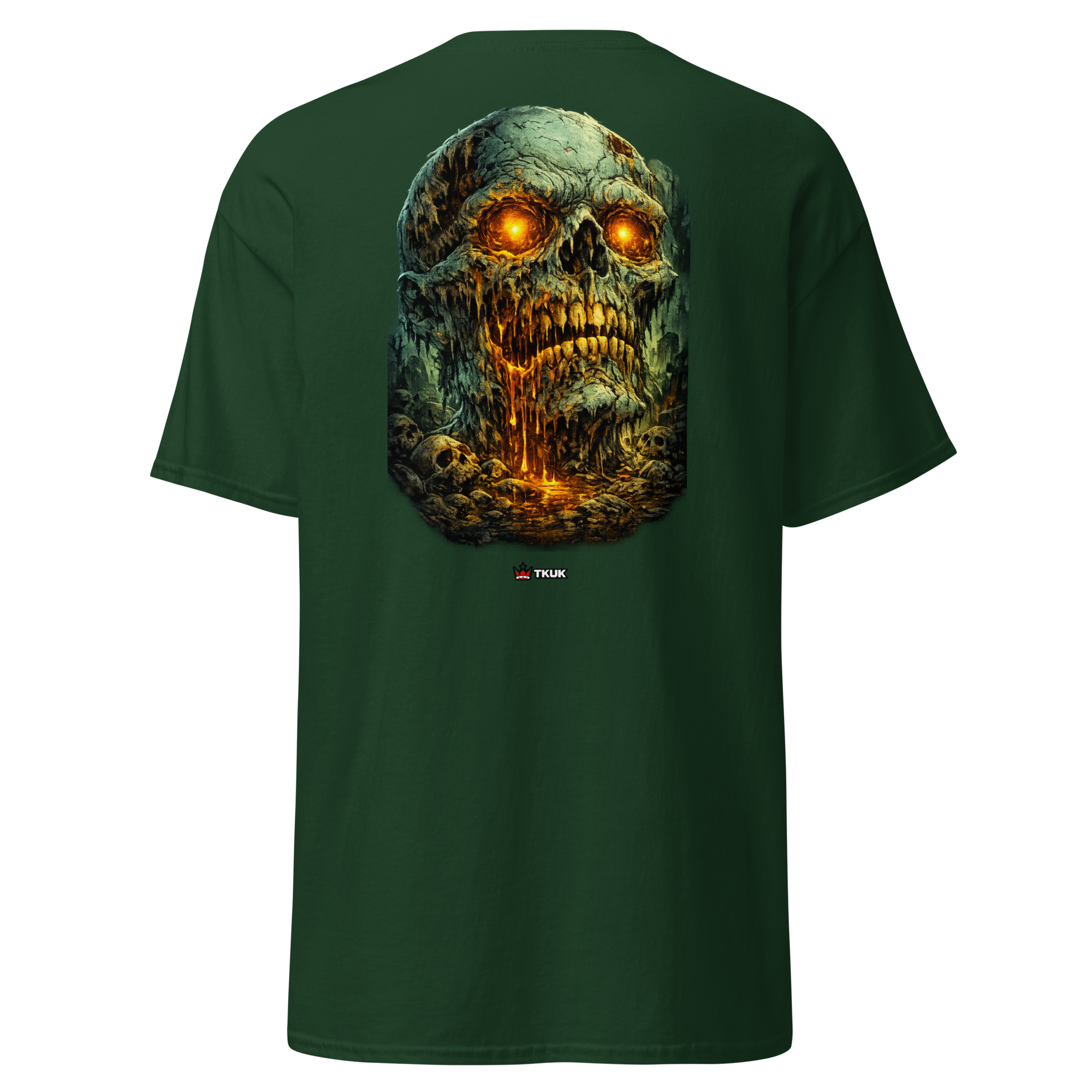 glowing zombie skull dark fantasy t shirt