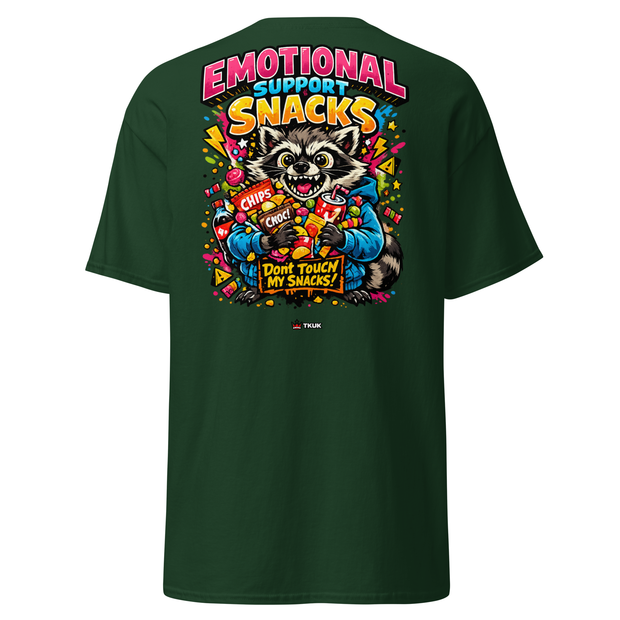 emotional support snacks raccoon t shirt