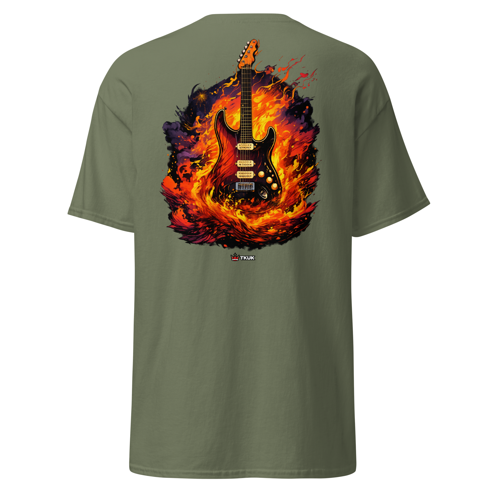 firestorm electric guitar music t shirt