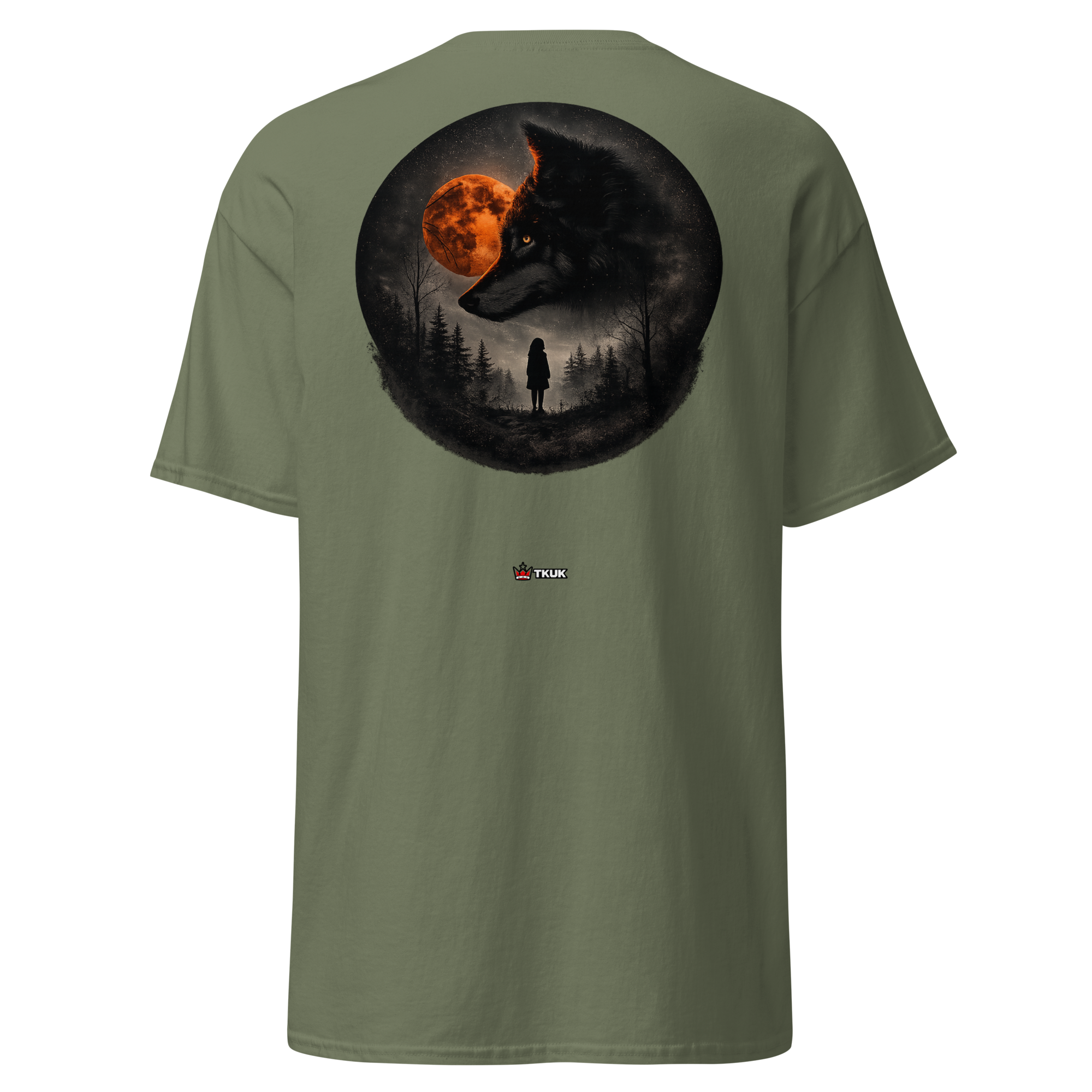 wolf moon girl gothic forest t shirt