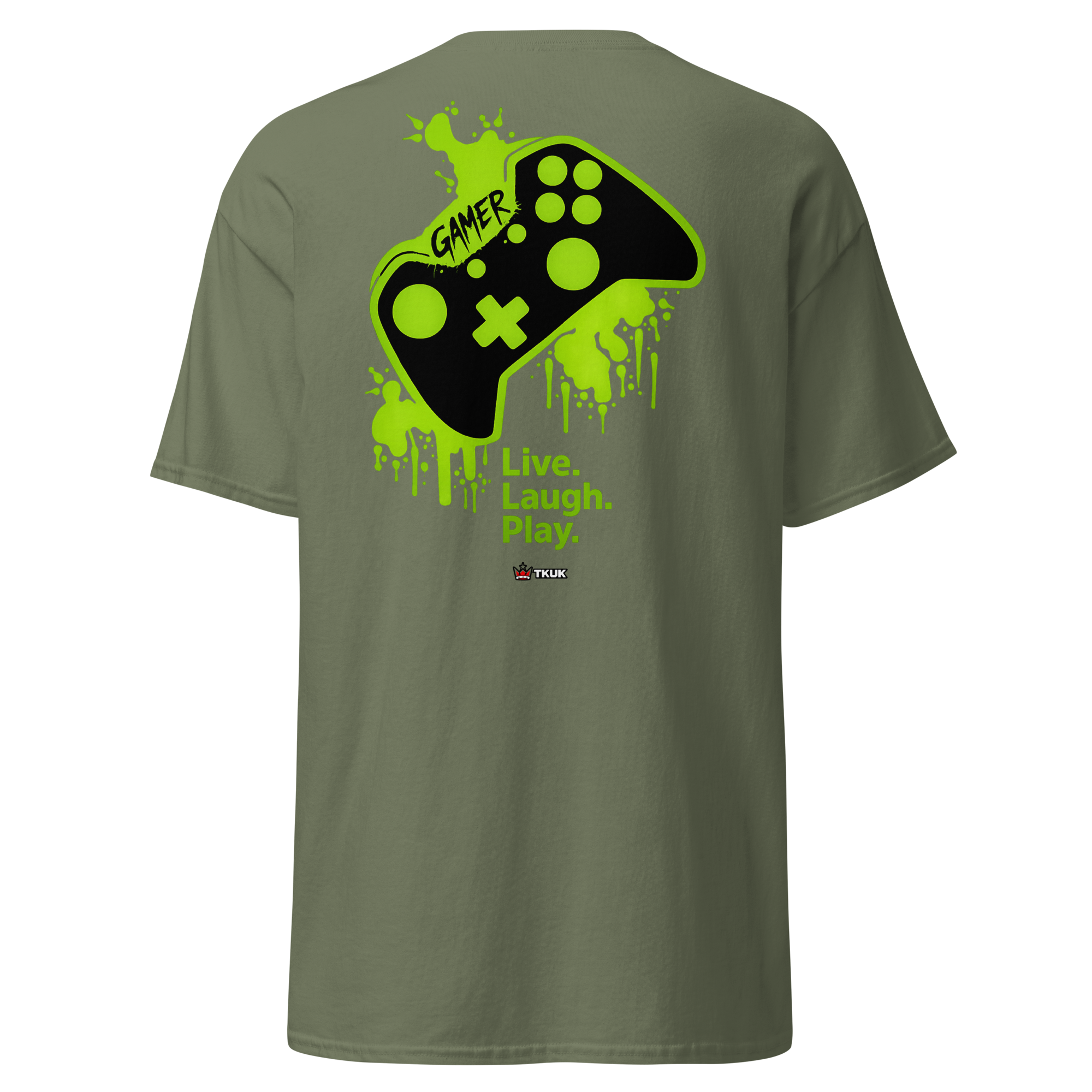 live laugh play gamer controller t shirt