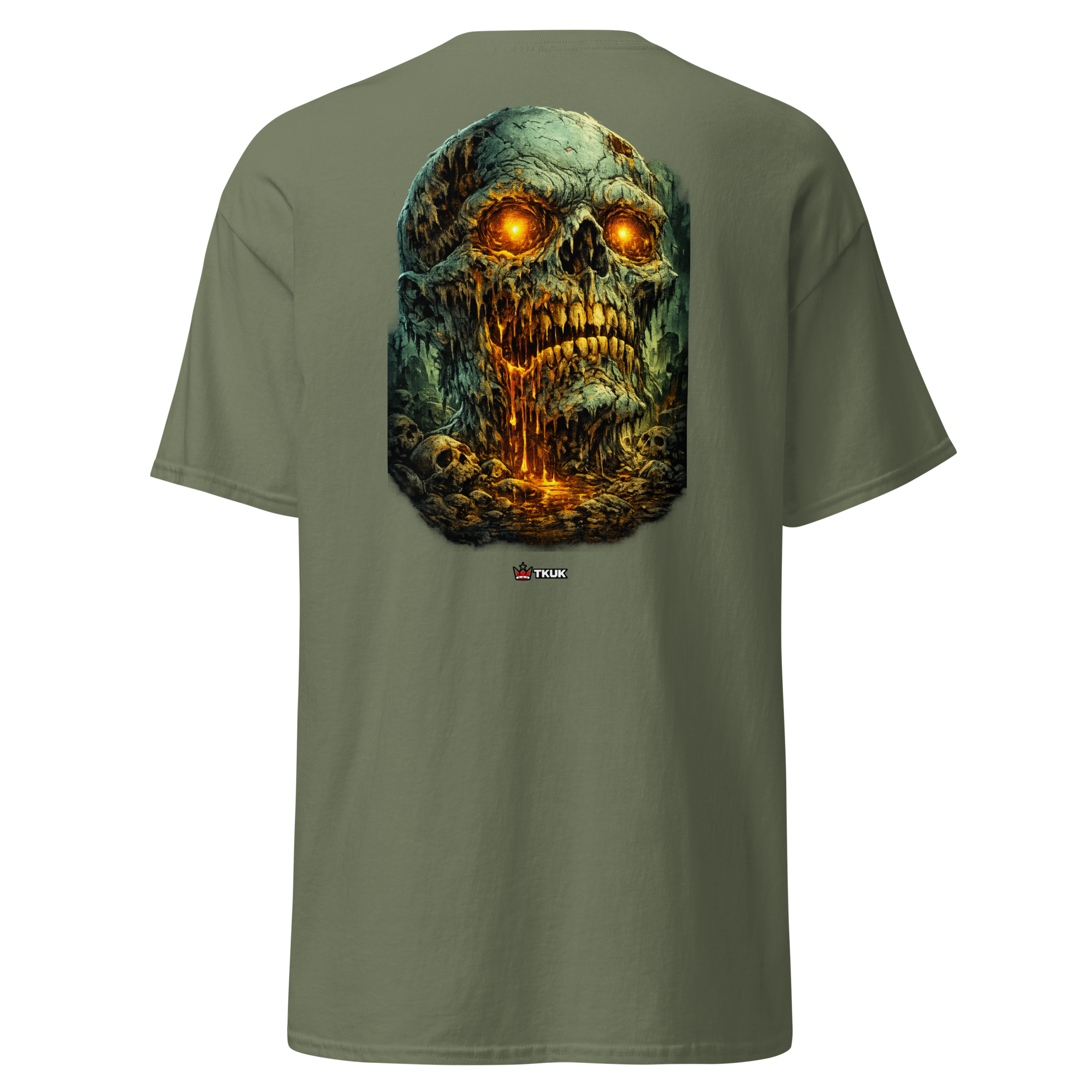 glowing zombie skull dark fantasy t shirt