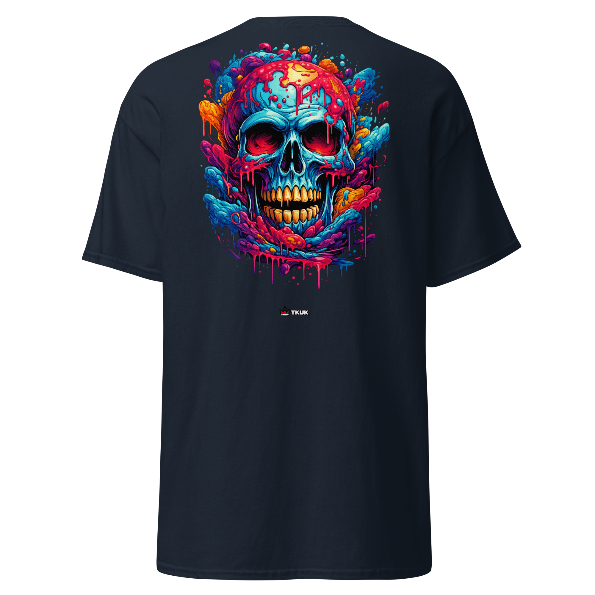 colour drip skull t shirt
