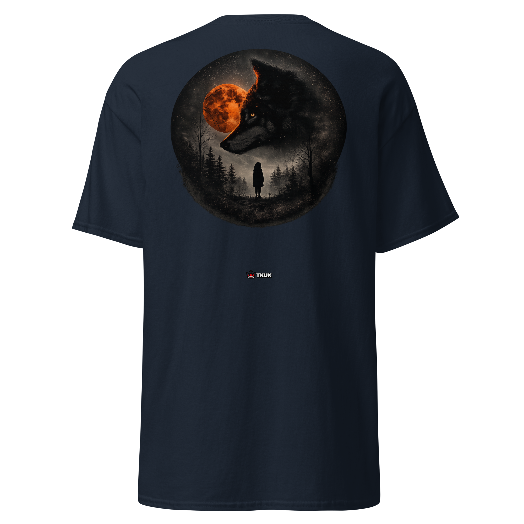 wolf moon girl gothic forest t shirt