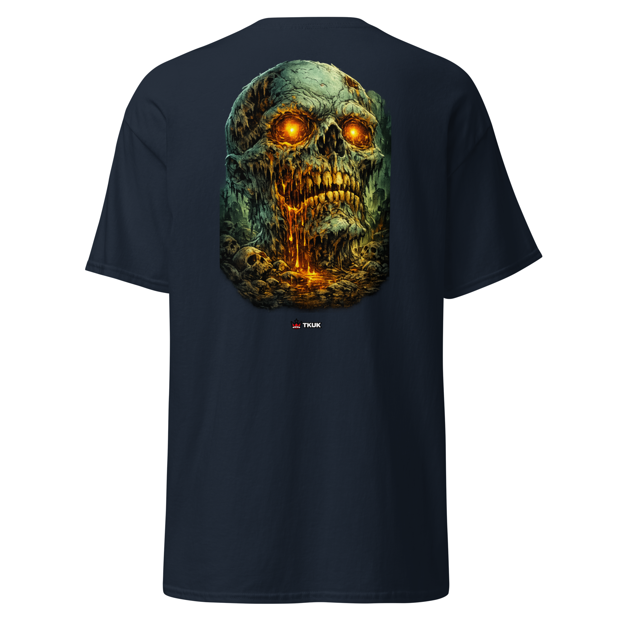 glowing zombie skull dark fantasy t shirt