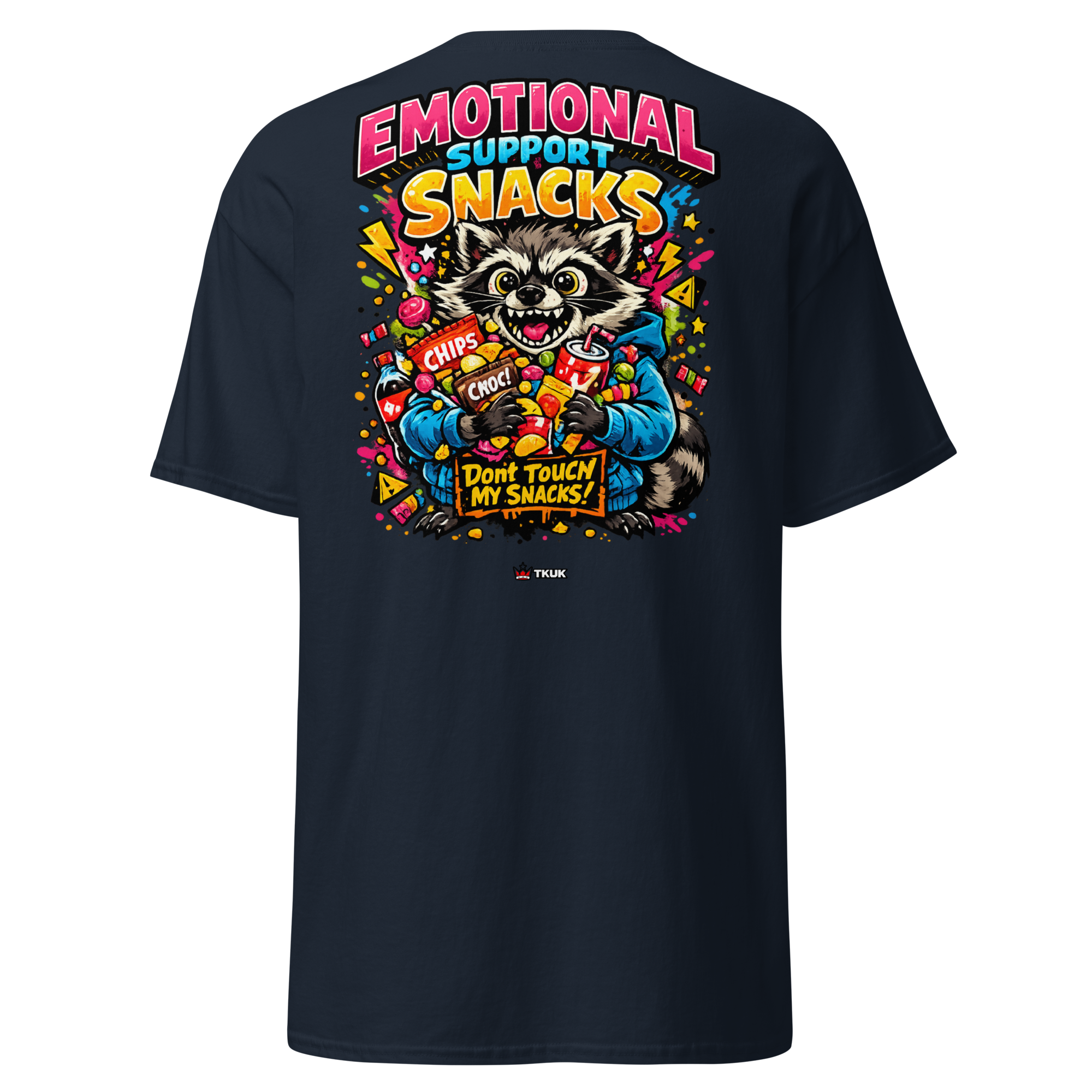 emotional support snacks raccoon t shirt