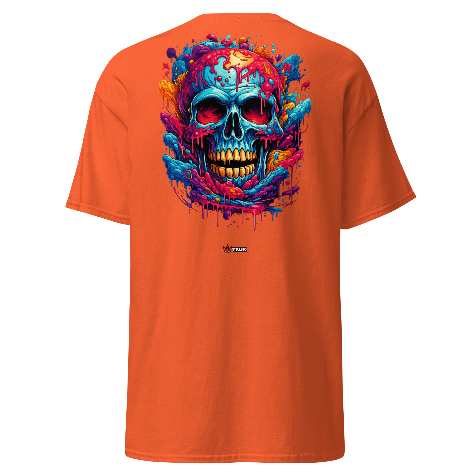colour drip skull t shirt