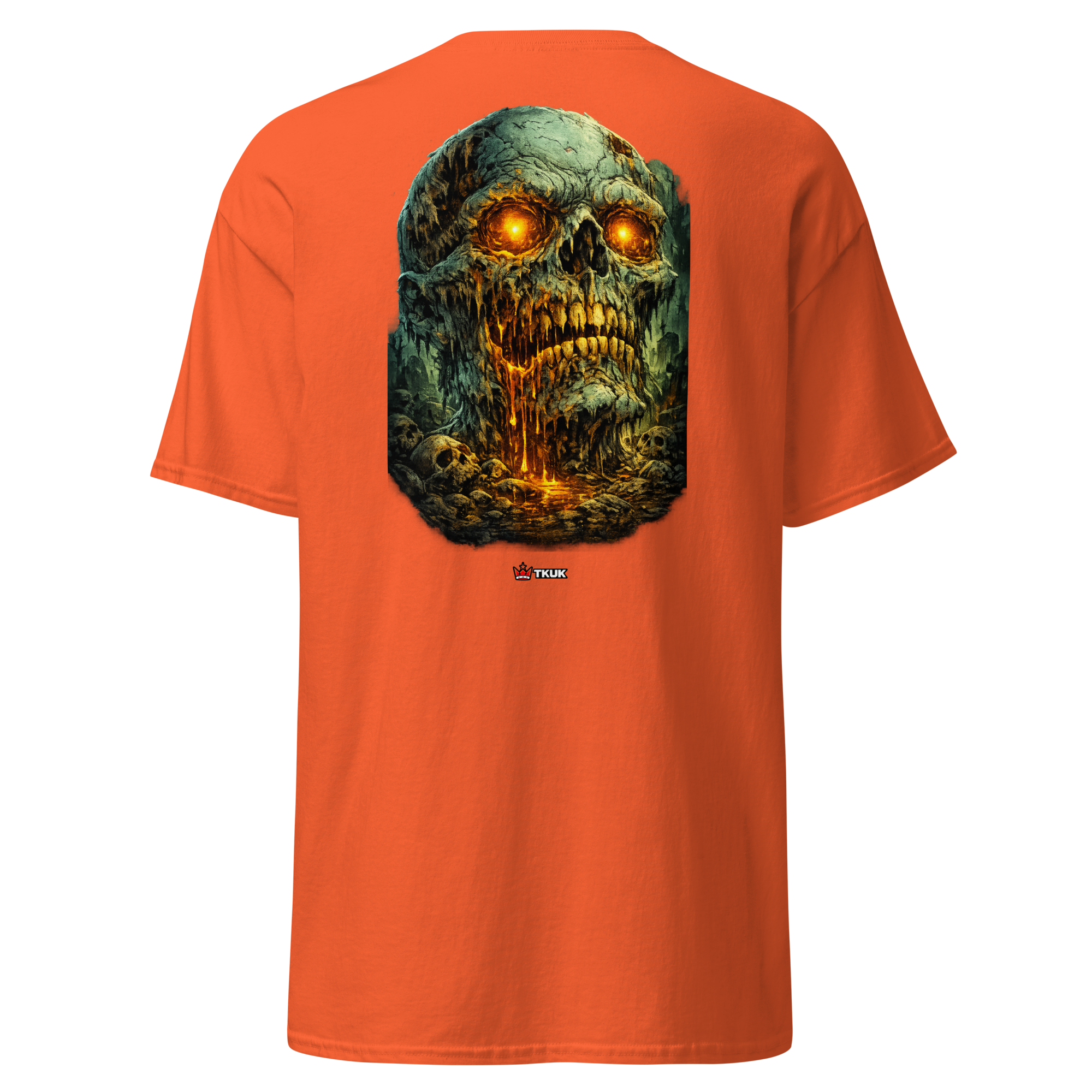 glowing zombie skull dark fantasy t shirt
