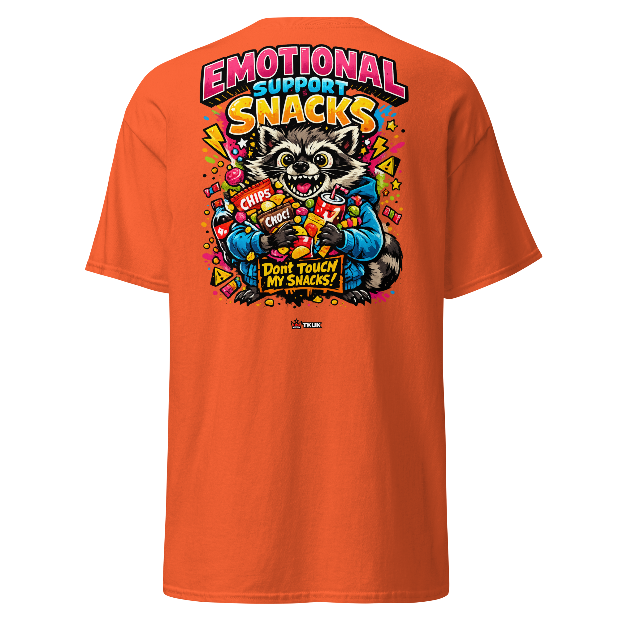 emotional support snacks raccoon t shirt