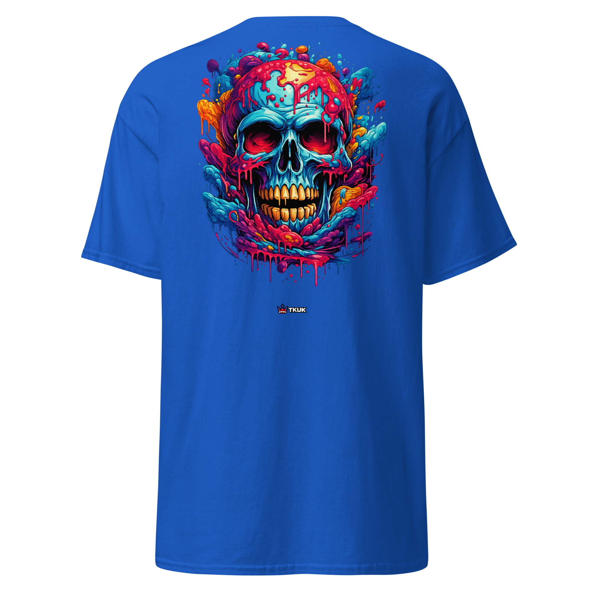 colour drip skull t shirt