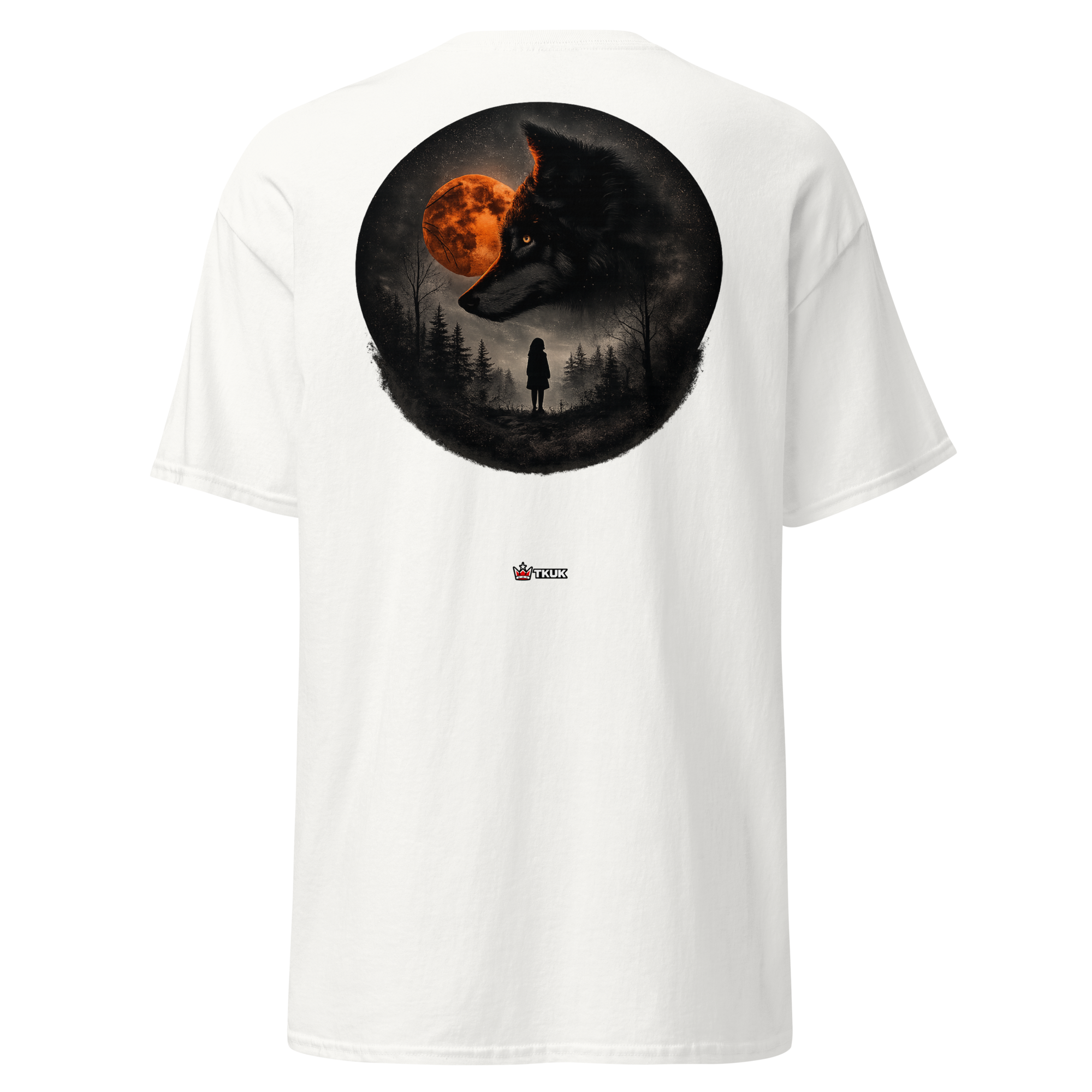 wolf moon girl gothic forest t shirt