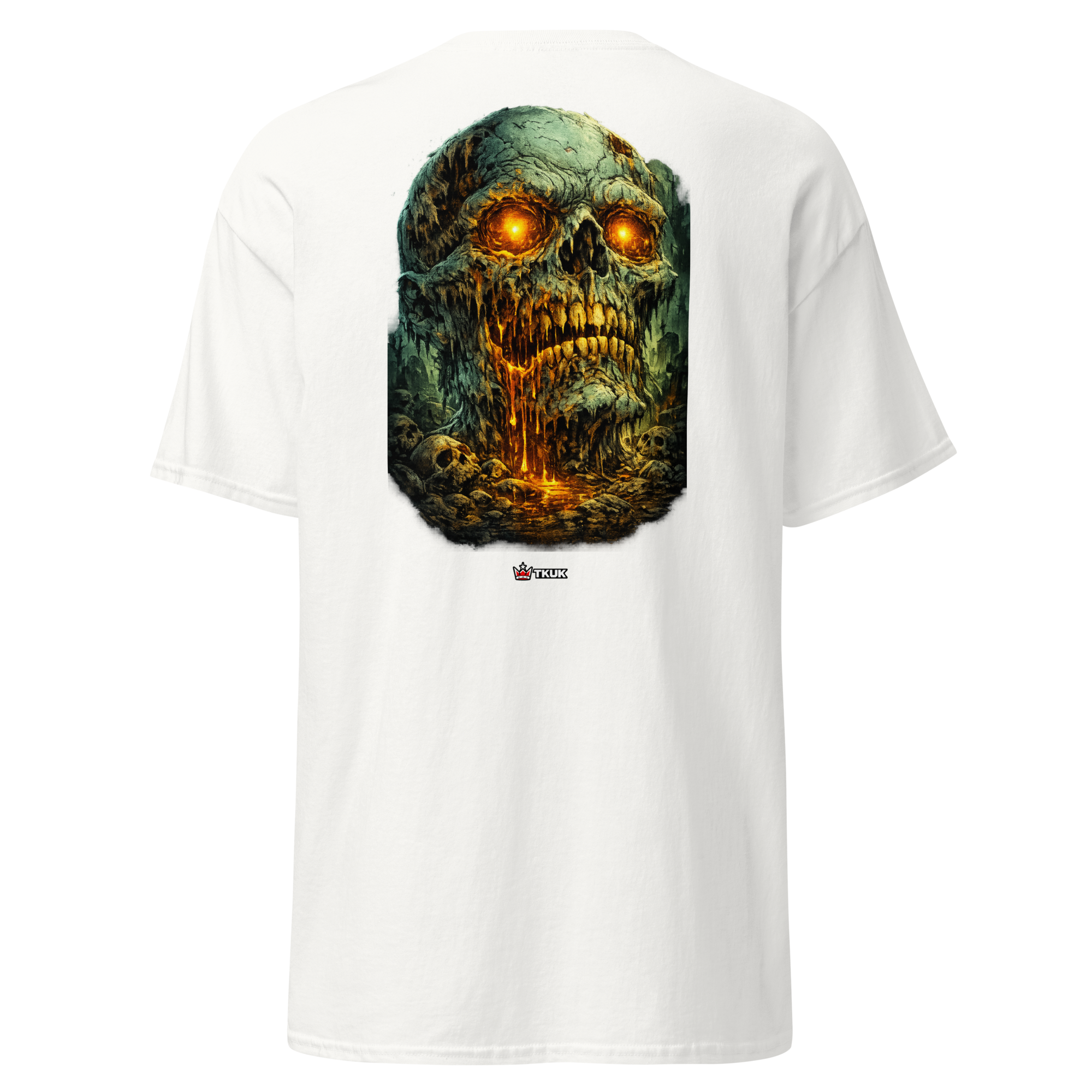 glowing zombie skull dark fantasy t shirt