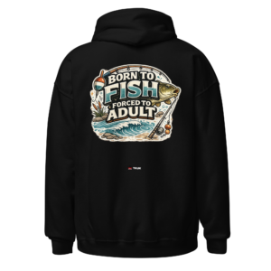 forced to adult fishing hoodie