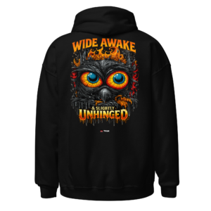 Animal Prints wide awake slightly unhinged owl hoodie