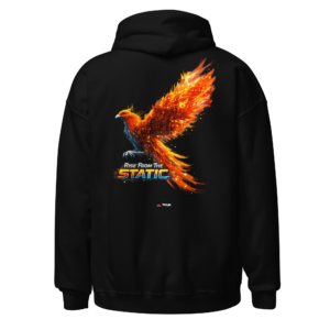 Statement Wear rise from the static phoenix hoodie