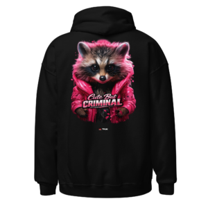 cute but criminal raccoon hoodie