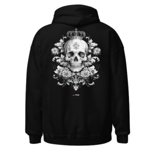 crowned floral skull hoodie