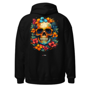 bright tropical skull hoodie