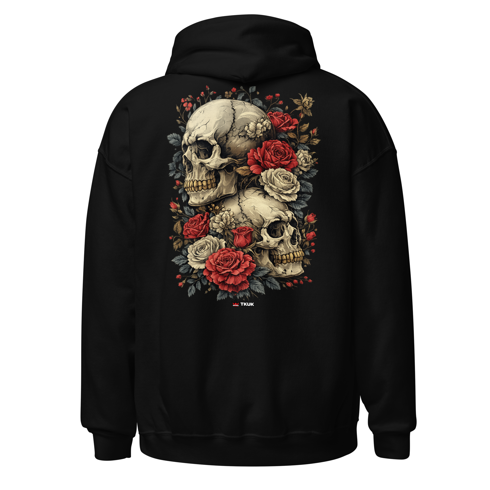 rose skull duo hoodie