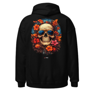 skull sunglasses flower hoodie
