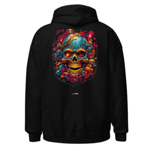 neon nightmare skull hoodie