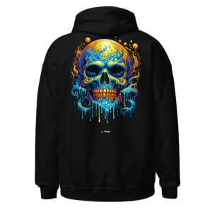 neon drip skull hoodie