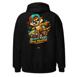 scout fast roll faster meerkat skates hoodie