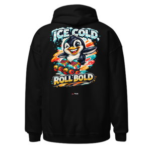 ice cold roll bold penguin skates hoodie